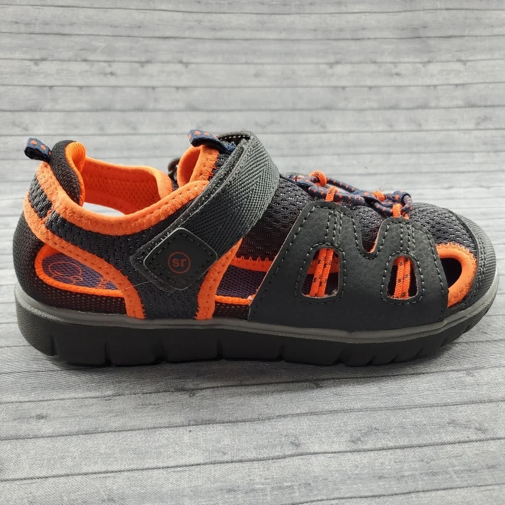 NWOT Stride Rite River Sandals‎ Strappy Toddler Boys Size 12 Gray Orange